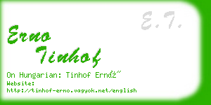 erno tinhof business card